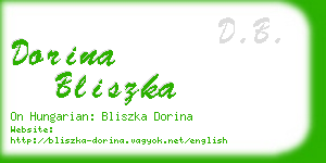 dorina bliszka business card